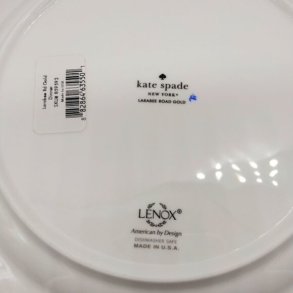 Kate Spade Larabee Road Gold 5 Piece Dinnerware Set Women's Valentine's Day Gift - Picture 14 of 16